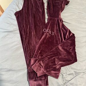 Victoria's Secret Burgundy Velvet Jumpsuit